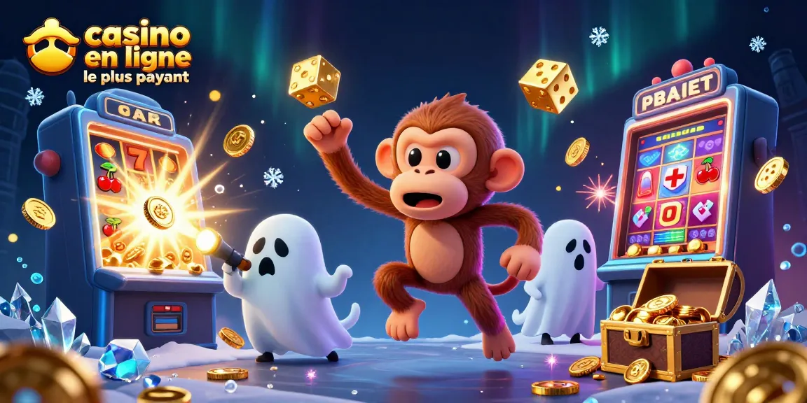 Accédez au casino en ligne le plus payant avec ce visuel captivant dévoilant un singe poltergeist.
