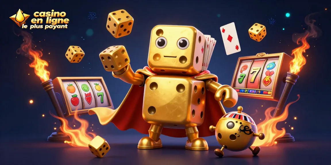 Jouez au casino en ligne le plus payant avec des dés dorés et des symboles de jackpot.
