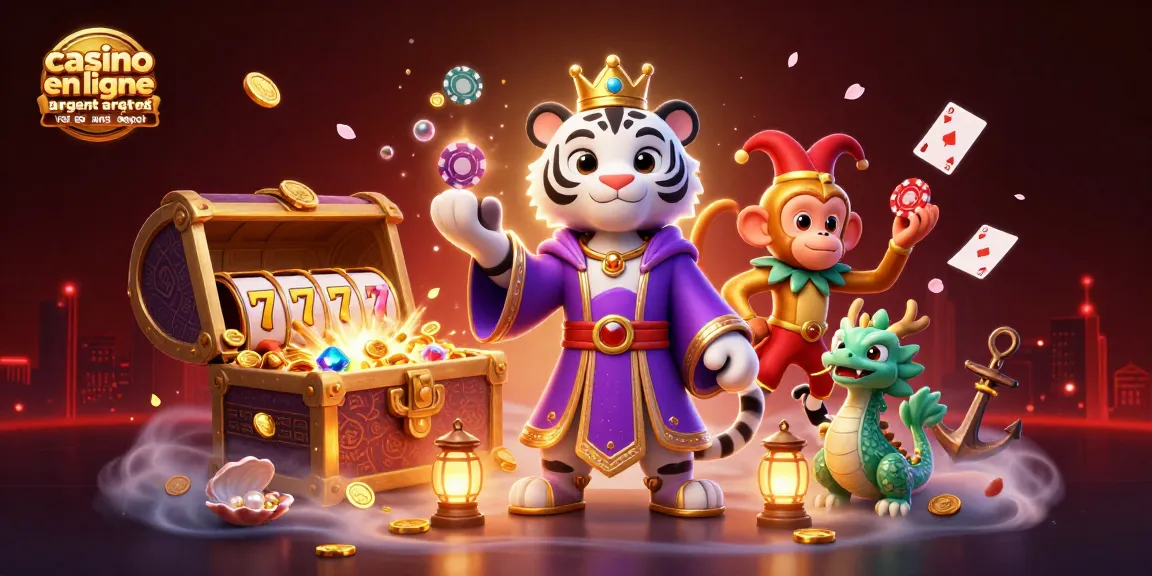 Jouer au casino en ligne argent réel sans dépôt avec des personnages animés et éléments de jeu.